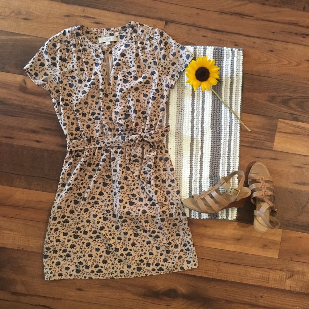 Cream with Blue Flowers Loft Dress!